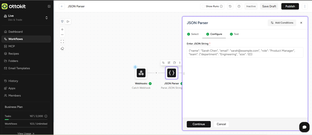 Using the JSON Parser App in OttoKit - OttoKit